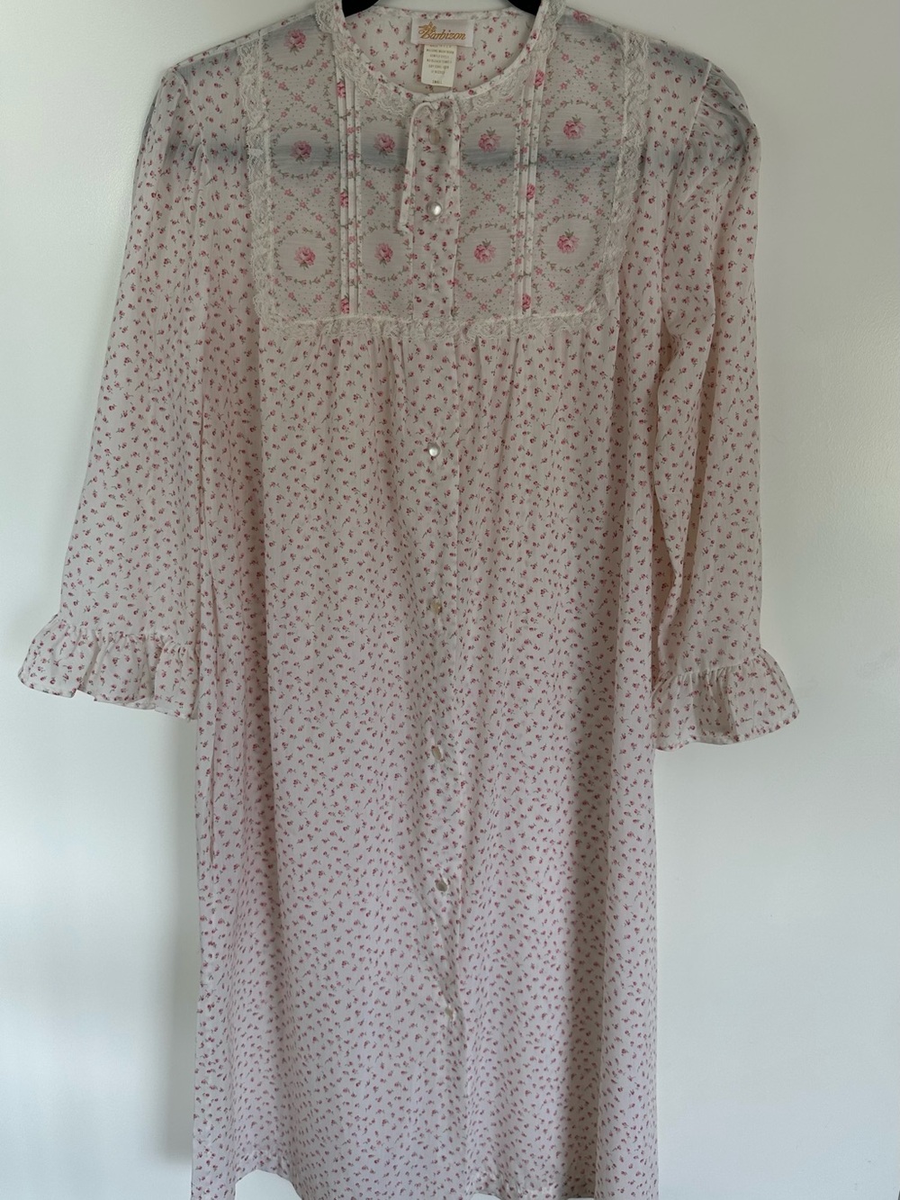 Vintage Barbizon Never Worn Nightgown - Made in USA dead stock, cotton, size S